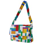 Colorful Bricks, Bricks, Colorful, Colors, Games, Lego, Rainbow Full Print Messenger Bag (L)