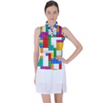 Colorful Bricks, Bricks, Colorful, Colors, Games, Lego, Rainbow Women s Sleeveless Polo T-Shirt