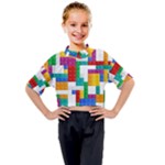 Colorful Bricks, Bricks, Colorful, Colors, Games, Lego, Rainbow Kids Mock Neck T-Shirt