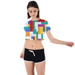 Colorful Bricks, Bricks, Colorful, Colors, Games, Lego, Rainbow Tie Back Short Sleeve Crop T-Shirt