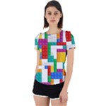 Colorful Bricks, Bricks, Colorful, Colors, Games, Lego, Rainbow Back Cut Out Sport T-Shirt