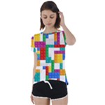 Colorful Bricks, Bricks, Colorful, Colors, Games, Lego, Rainbow Short Sleeve Open Back T-Shirt