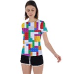 Colorful Bricks, Bricks, Colorful, Colors, Games, Lego, Rainbow Back Circle Cutout Sports T-Shirt