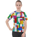 Colorful Bricks, Bricks, Colorful, Colors, Games, Lego, Rainbow Women s Sport Raglan T-Shirt