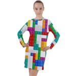 Colorful Bricks, Bricks, Colorful, Colors, Games, Lego, Rainbow Long Sleeve Hoodie Dress