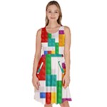 Colorful Bricks, Bricks, Colorful, Colors, Games, Lego, Rainbow Knee Length Skater Dress With Pockets