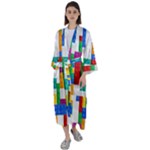 Colorful Bricks, Bricks, Colorful, Colors, Games, Lego, Rainbow Maxi Satin Kimono