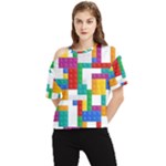 Colorful Bricks, Bricks, Colorful, Colors, Games, Lego, Rainbow One Shoulder Cut Out T-Shirt