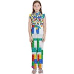 Colorful Bricks, Bricks, Colorful, Colors, Games, Lego, Rainbow Kids  Sleeveless Ruffle Edge Band Collar Chiffon One Piece