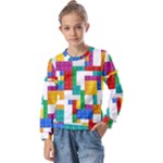 Colorful Bricks, Bricks, Colorful, Colors, Games, Lego, Rainbow Kids  Long Sleeve T-Shirt with Frill 