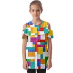 Colorful Bricks, Bricks, Colorful, Colors, Games, Lego, Rainbow Fold Over Open Sleeve Top