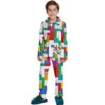 Colorful Bricks, Bricks, Colorful, Colors, Games, Lego, Rainbow Kids  Long Sleeve Velvet Pajamas Set