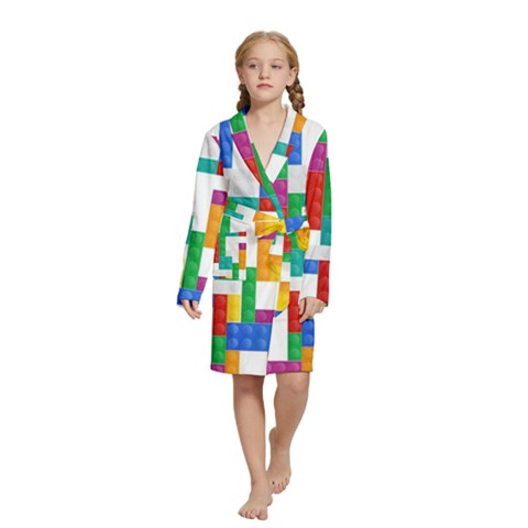 Colorful Bricks, Bricks, Colorful, Colors, Games, Lego, Rainbow Kids  Long Sleeve Velvet Lounge Robe from ArtsNow.com