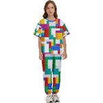 Colorful Bricks, Bricks, Colorful, Colors, Games, Lego, Rainbow Kids  T-Shirt and Pants Sports Set