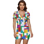 Colorful Bricks, Bricks, Colorful, Colors, Games, Lego, Rainbow Low Cut Cap Sleeve Mini Dress