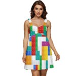 Colorful Bricks, Bricks, Colorful, Colors, Games, Lego, Rainbow Ruffle Strap Babydoll Chiffon Dress