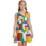 Colorful Bricks, Bricks, Colorful, Colors, Games, Lego, Rainbow Kids  Sleeveless Tiered Mini Dress