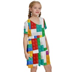 Kids  Short Sleeve Tiered Mini Dress 