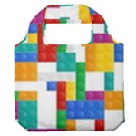 Colorful Bricks, Bricks, Colorful, Colors, Games, Lego, Rainbow Premium Foldable Grocery Recycle Bag