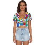 Colorful Bricks, Bricks, Colorful, Colors, Games, Lego, Rainbow V-Neck Crop Top