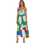 Colorful Bricks, Bricks, Colorful, Colors, Games, Lego, Rainbow V-Neck Sleeveless Wide Leg Pants Overalls