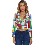 Colorful Bricks, Bricks, Colorful, Colors, Games, Lego, Rainbow Long Sleeve V-Neck Top