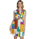 Colorful Bricks, Bricks, Colorful, Colors, Games, Lego, Rainbow Cap Sleeve High Waist Dress