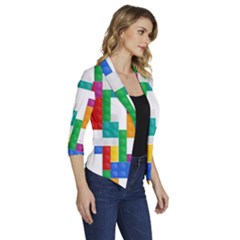 Women s Draped Front 3/4 Sleeve Shawl Collar Jacket 