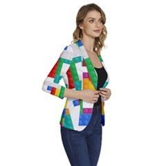 Women s One-Button 3/4 Sleeve Short Jacket 