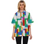 Colorful Bricks, Bricks, Colorful, Colors, Games, Lego, Rainbow Women s Batwing Button Up Shirt