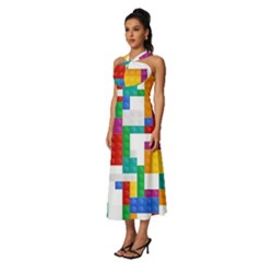 Sleeveless Cross Front Cocktail Midi Chiffon Dress 