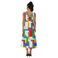 Sleeveless Cross Front Cocktail Midi Chiffon Dress 