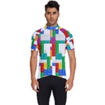 Colorful Bricks, Bricks, Colorful, Colors, Games, Lego, Rainbow Men s Short Sleeve Cycling Jersey