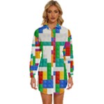 Colorful Bricks, Bricks, Colorful, Colors, Games, Lego, Rainbow Womens Long Sleeve Shirt Dress