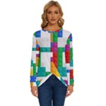 Colorful Bricks, Bricks, Colorful, Colors, Games, Lego, Rainbow Long Sleeve Crew Neck Pullover Top