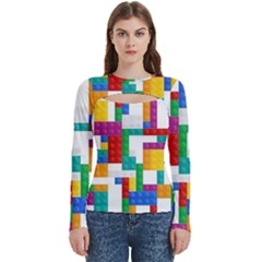 Colorful Bricks, Bricks, Colorful, Colors, Games, Lego, Rainbow Women s Cut Out Long Sleeve T