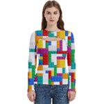 Colorful Bricks, Bricks, Colorful, Colors, Games, Lego, Rainbow Women s Cut Out Long Sleeve T-Shirt