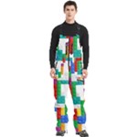 Colorful Bricks, Bricks, Colorful, Colors, Games, Lego, Rainbow Men s Front Zip Ski And Snowboard Bib Pants