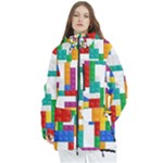 Colorful Bricks, Bricks, Colorful, Colors, Games, Lego, Rainbow Women s Multi Pockets Zip Ski and Snowboard Waterproof Breathable Jacket