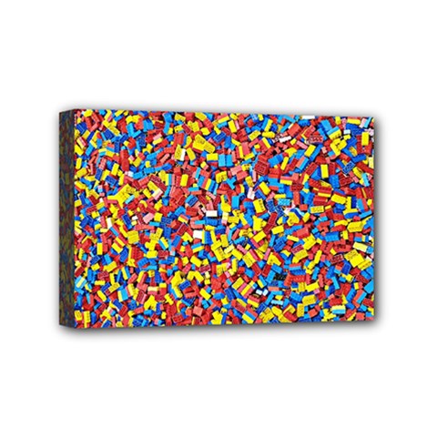 Colorful Lego Texture Lego Bricks Mini Canvas 6  x 4  (Stretched) from ArtsNow.com