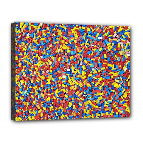 Colorful Lego Texture Lego Bricks Canvas 14  x 11  (Stretched) from ArtsNow.com