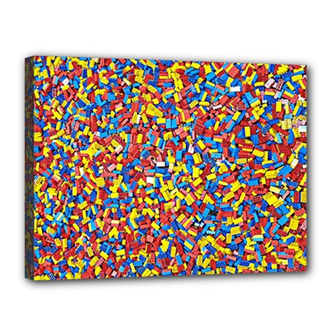 Colorful Lego Texture Lego Bricks Canvas 16  x 12  (Stretched) from ArtsNow.com