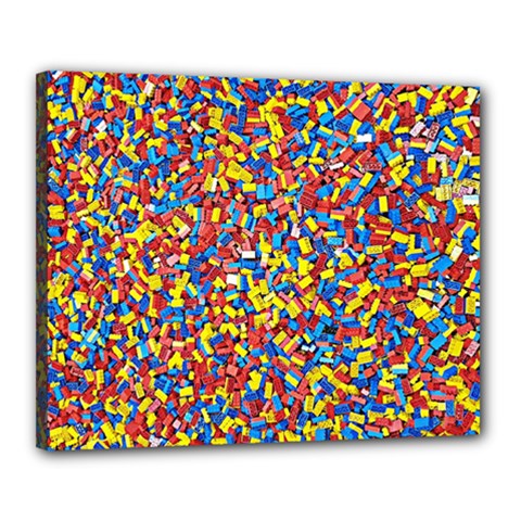 Colorful Lego Texture Lego Bricks Canvas 20  x 16  (Stretched) from ArtsNow.com