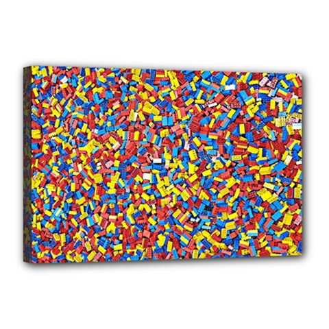 Colorful Lego Texture Lego Bricks Canvas 18  x 12  (Stretched) from ArtsNow.com