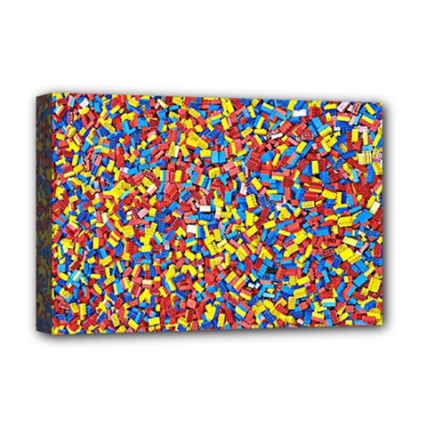 Colorful Lego Texture Lego Bricks Deluxe Canvas 18  x 12  (Stretched) from ArtsNow.com