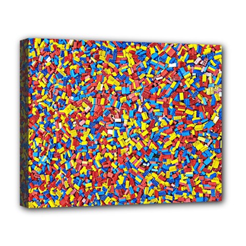 Colorful Lego Texture Lego Bricks Deluxe Canvas 20  x 16  (Stretched) from ArtsNow.com