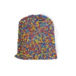 Colorful Lego Texture Lego Bricks Drawstring Pouch (Large)