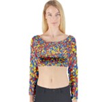 Colorful Lego Texture Lego Bricks Long Sleeve Crop Top