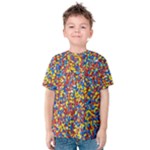 Colorful Lego Texture Lego Bricks Kids  Cotton T-Shirt