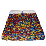 Colorful Lego Texture Lego Bricks Fitted Sheet (Queen Size)